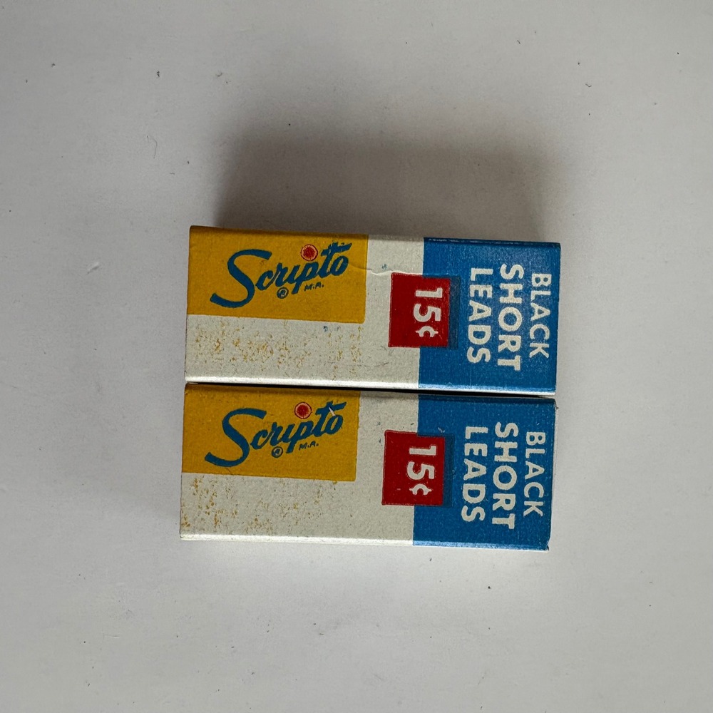 VTG Scripto Black Short Leads 2‎ Full Boxes 18 CT Ea 0.046" Diameter 1 3/8" Long